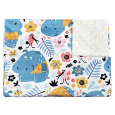 HANEE 孩童雙層超細纖維毛毯, 河馬