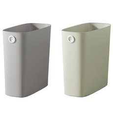 MONACO OLIVE 可固定分類袋方形纖巧垃圾桶 2件組, 灰色, 橄欖綠