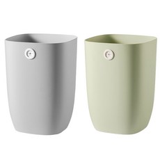 MONACO OLIVE 可固定分類袋方圓形垃圾桶 2件組, 灰色, 橄欖色