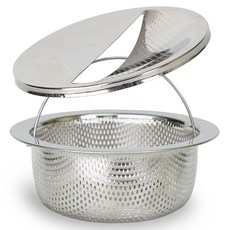 Sili Garden 不鏽鋼 304 圓形水槽排水口濾網 + 蓋子套組, 單一顏色, 1套