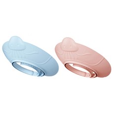 BeBe LAPIN 嬰兒洗髮帽 2件組, 1組, 迷霧玫瑰、霧霾藍