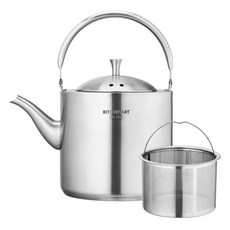 Kitchen-Art IH爐可用 304不鏽鋼水壺, 銀色, 1個, 4.3L