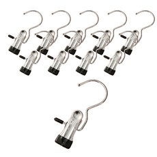 생활과주방 다용도 논슬립 스텐고리 집게, 블랙, 10개