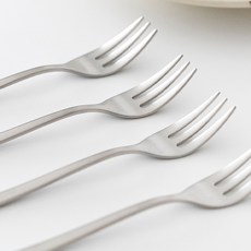 NICOTT Here 茶叉4入 + 收納盒套組, 銀色, 1套