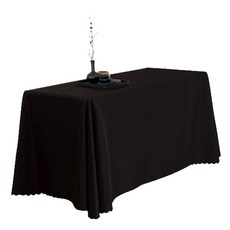 Market Pio 素色企業活動大型餐桌布, 180 x 260 cm, 黑色