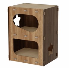 LURECAT 貓咪花心木雙層貓抓板, 單色, 1入