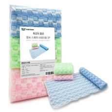 Purerume 壓花方形浴巾, 1個, 3入