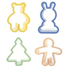 폴리카보네이트 쿠키 몰드 모양 틀 4종 세트, 랜덤발송, 1세트