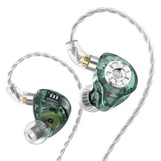 TRN 按鈕式音效調諧入耳式有線耳機, 深綠, ST1 Pro