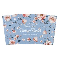 花朵圖案紙杯套 10/13通用 藍色, 1個, 100入