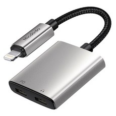 Mcdodo 麥多多 8-pin- 8-pin 充電 8-pin 音訊 雙轉接器, 12.5cm, 1個, 黑色