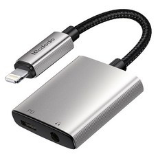 Mcdodo 麥多多 8-pin轉8-pin充電 3.5mm AUX 音訊雙轉接頭, 12.5cm, 1個, 黑色