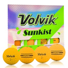 Volvik VIVID Sunkist 霧面高爾夫球 2層球, 12入, 1個, 橘色
