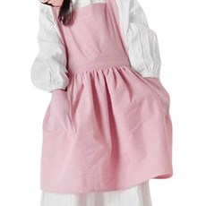 YoungMarket 兒童亞麻圍裙, 1個, 粉紅色