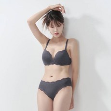 꼰에야 여성용 노와이어 소프트 데님 브라팬티세트