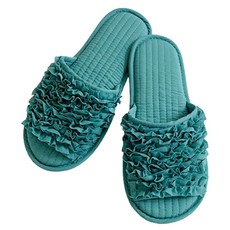 TIERRA 홈 프릴 코튼 슬리퍼, 민트그린, 1개