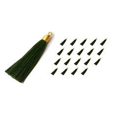 indi.k 金繩髮飾流蘇, 20個, 森林綠