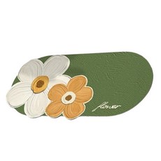 daysoy 防滑珪藻土彩繪浴室地墊, 04 綠色花朵, 1個