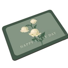 Daysoy 防滑硅藻土花朵浴室腳踏墊, 混合顏色, 1個