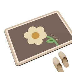 daysoy 防滑矽藻土花朵浴室腳踏墊, 混合顏色, 1個