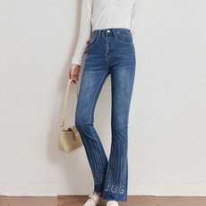 메이첼 여성용 부츠컷 컷팅 큐빅 팬츠 04765