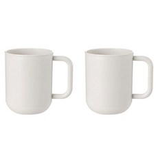 THE ZAKKA 基本款附手柄浴室漱口杯, 象牙白, 2個