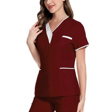 언헤브 남녀공용 깔끔 사선 포인트 간호복