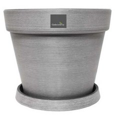 Garden in the City 現代室內簡約圓形2520花盆+底座組, 1組, 灰色