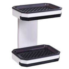 Da Hae You Yuineung 免鑽孔 有孔 吸盤式 瀝水肥皂盒 4, 1個, 混色