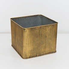 Garden in the City 復古錫製花盆 方形2626, 金色, 1個