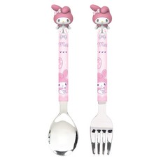 LiLFANT 三麗鷗立體公仔湯匙叉子組, 湯匙 + 叉子, 1套, 美樂蒂