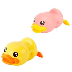韓國 B&C 游泳B.Duck洗澡玩具2件組, 黃色, 粉紅色