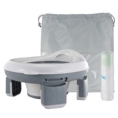 Yecomam 攜帶式兒童馬桶 + 專用收納袋 + 30個塑膠袋, 時尚灰