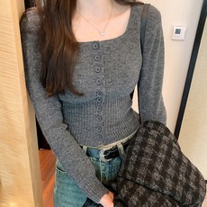 ViVEMO 女士修身鈕扣針織短版開襟衫 06481