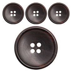 ButtonKing 高級真牛角鈕扣 18mm JWS-09, 4個, 棕色
