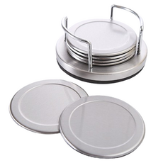 CofV 不鏽鋼防滑杯墊6入組, 單一顏色, 1套