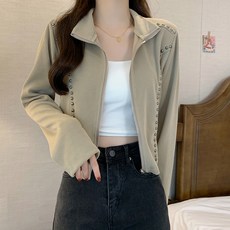 비비에모 힙 볼드라인 하이 지퍼 니트 가디건 06325