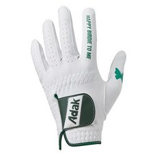 adak 揮桿節奏感測防滑矽膠高爾夫手套 左手用, 1個, 白色 + 綠色