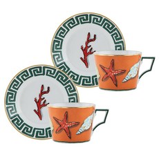 Ginori 1735 IL VIAGGIO DI NETTUNO 雙人茶杯組, ROCK ORANGE, 2套