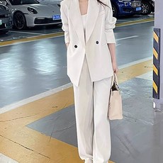 Paperments 單釦寬褲兩件式套裝 08800