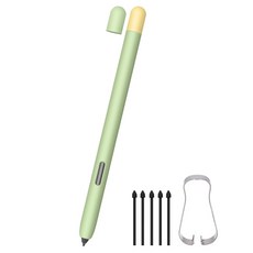 JROAD Galaxy Tab S9 / S9 Plus / S9 Ultra / S9FE 相容 Duo 保護殼 + 5入筆尖組, 綠色 + 黃色, 1組