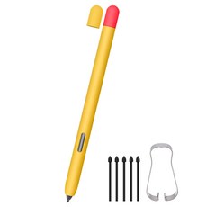 제이로드 갤럭시 탭S9 / S9플러스 / S9울트라 / S9FE 호환 듀오 케이스 + 펜촉 5p 세트, 오렌지 + 레드, 1세트