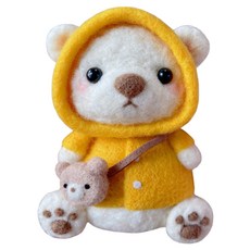 Khohimo 羊毛氈小熊娃娃製作DIY套組, 1套, 黃色