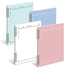 MUNID It spring 素面練習本4件組, 1套, 白色, 粉色, 藍色, 綠色