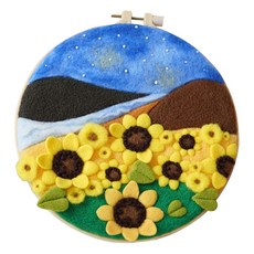 수제 풍경 양모펠트 키트, 해바라기, 1개