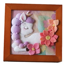 판타지 애니멀 프레임 양모 펠트 키트, 유니콘 1, 1개