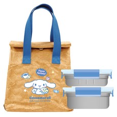 LiLFANT 三麗鷗兒童不鏽鋼便當盒 2入+保溫便當提袋組, 大耳狗, 1組