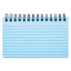 橫式彩色便條彈簧筆記本 50張, 1個, 藍色
