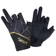 듀스피싱 스포츠 아웃도어 3컷 기능성 낚시장갑, 블랙, 3GV-DF001, 1개