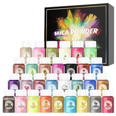 Kohimo 人魚珍珠粉 亮粉 珍珠粉 史萊姆材料 20ml x 30種套組 4W021, 混合色, 1套